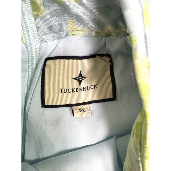 Tuckernuck Hydrangea Blooms Faven Dress Sz Medium Satin High Neck *Missing Belt - Picture 4 of 11